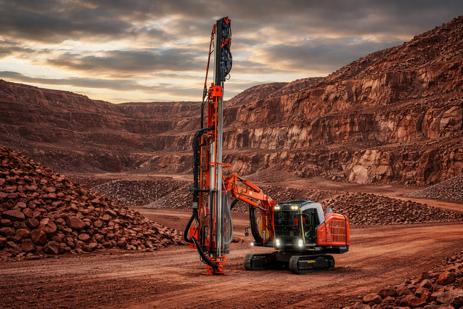 Precision drilling operations in open pit mining site