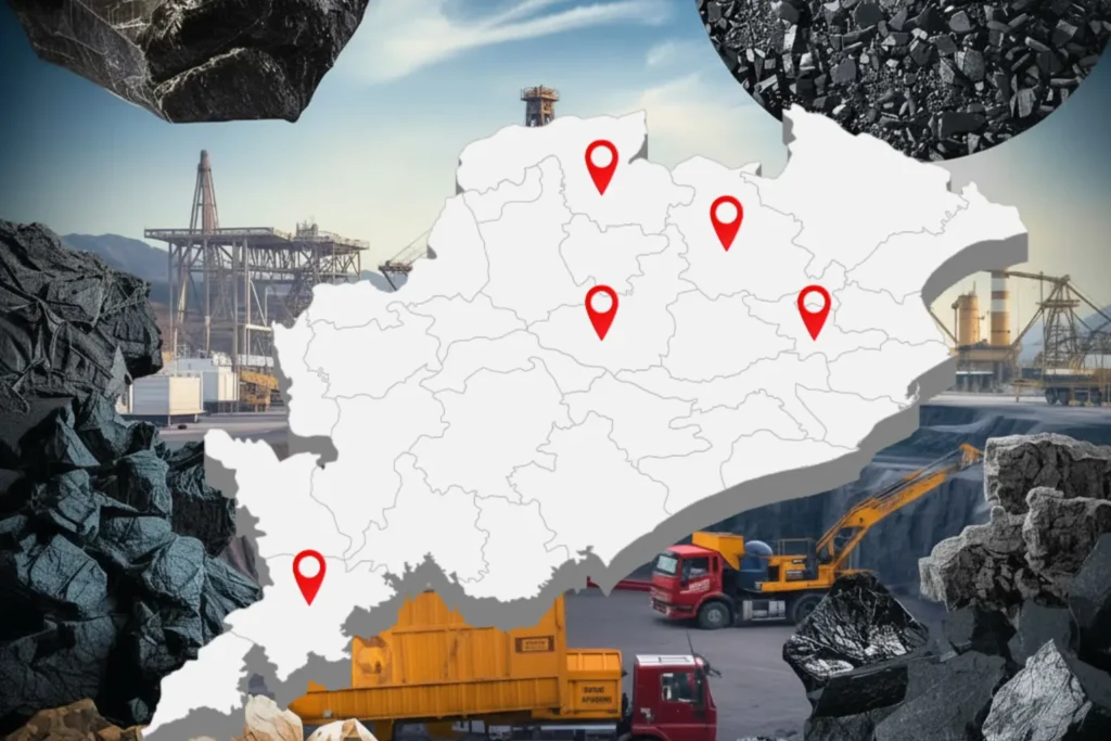 Open-pit mining area in Odisha of minerals